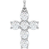 Platinum Round Lab-Grown Diamond Accented Cross Necklace or Pendant – up to 1 5/8 CTW