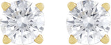14K Gold Lab-Grown Diamond Round 4-Prong Lightweight Stud Earrings - Yellow Gold - view 4
