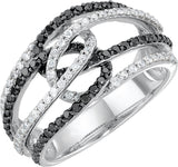 14K Gold Round Natural Diamond Interlocking Ring – 3/4 CTW