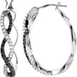 14K Gold Round Natural Diamond Criss-Cross Hoop Earrings II