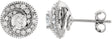 14K Gold Natural Diamond Round Halo-Style Earrings