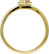 14K Gold Square Natural White Sapphire Family Stackable Ring – 2.5x2.5mm - Yellow Gold - view 2