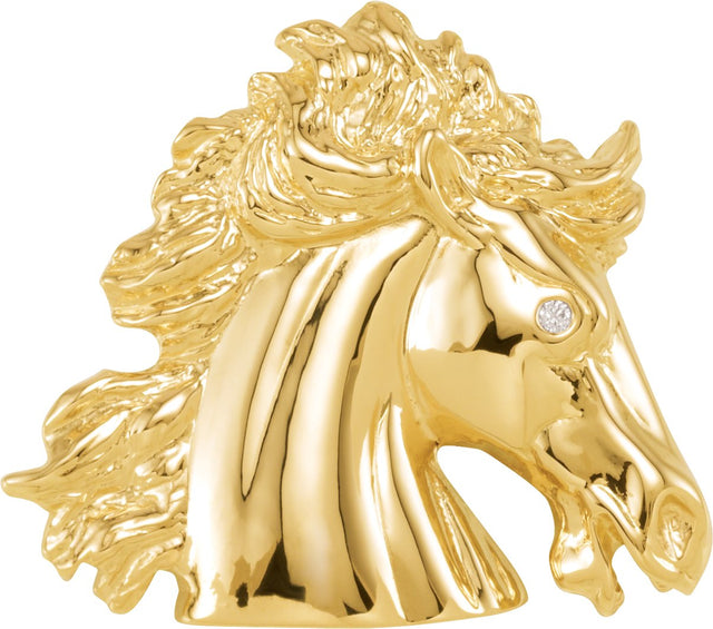 14K Gold The Magnificent Lipizzaner Pendant - White Gold - view 3