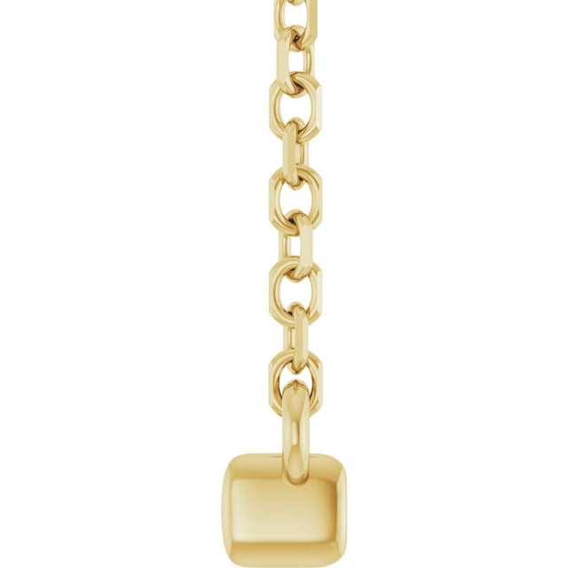 14K Gold Round Lab-Grown Diamond French-Set Bar Necklace - Yellow Gold - view 3