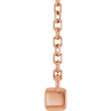 14K Gold Round Lab-Grown Diamond French-Set Bar Necklace - Rose Gold - view 3