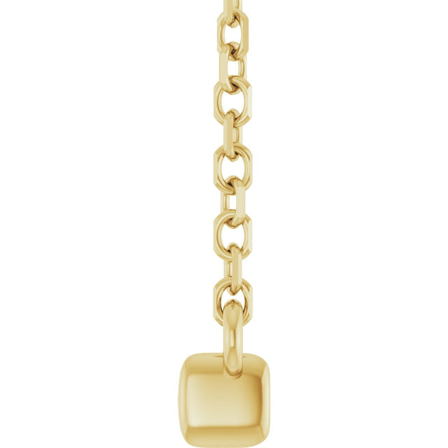 14K Gold Round Lab-Grown Diamond French-Set Bar Necklace - Yellow Gold - view 3