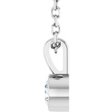 Platinum Round Natural Diamond Bezel-Set Solitaire Necklace or Pendant - view 3