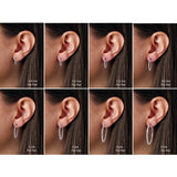 14K Gold Round Lab-Grown Diamond Inside-Outside Hoop Earrings - Rose Gold - view 3
