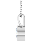 Platinum Round Lab-Grown Diamond Bezel-Set Solitaire Necklace or Pendant - view 3
