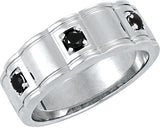 14K Gold Round Natural Diamond Three-Stone Ring II - White Gold - view 2