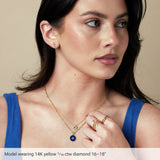14K Gold Round Natural Diamond Star of David Necklace or Pendant - Rose Gold - view 4