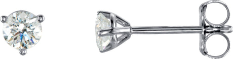 18K Gold Natural Diamond Round 3-Prong Cocktail-Style Stud Earrings