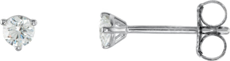 18K Gold Natural Diamond Round 3-Prong Cocktail-Style Stud Earrings