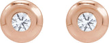 14K Gold Lab-Grown Diamond Round Bezel-Set Stud Earrings – 1.5-5.2mm Stones - Rose Gold - view 2