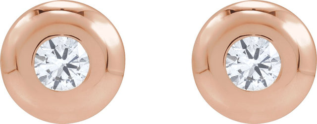 14K Gold Lab-Grown Diamond Round Bezel-Set Stud Earrings – 1.5-5.2mm Stones - Rose Gold - view 2