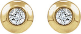 14K Gold Lab-Grown Diamond Round Bezel-Set Stud Earrings – 1.5-5.2mm Stones - Yellow Gold