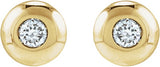 14K Gold Natural Diamond Round Bezel-Set Stud Earrings – 1.5-5.2mm Stones - Yellow Gold