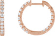 14K Gold Round Lab-Grown Diamond Inside-Outside Hoop Earrings – up to 1/2 CTW - Rose Gold