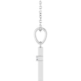 Platinum Round Natural Diamond Cross Necklace or Pendant – up to 0.015 CTW - view 3