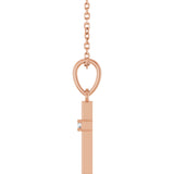 14K Gold Round Natural Diamond Cross Necklace or Pendant – up to 0.015 CTW - Rose Gold - view 3