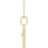 14K Gold Round Natural Diamond Cross Necklace or Pendant – up to 0.015 CTW - Yellow Gold - view 3