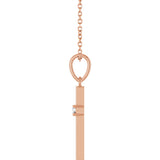 14K Gold Round Natural Diamond Cross Necklace or Pendant – up to 0.015 CTW - Rose Gold - view 3
