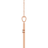 14K Gold Round Natural Diamond Cross Necklace or Pendant – up to 0.015 CTW - Rose Gold - view 3