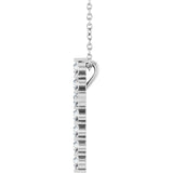 Platinum Round Natural Diamond Accented Cross Necklace or Pendant – up to 1/6 CTW - view 3