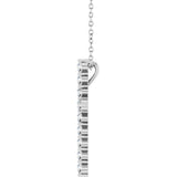 Platinum Round Natural Diamond Accented Cross Necklace or Pendant – up to 1/6 CTW - view 3