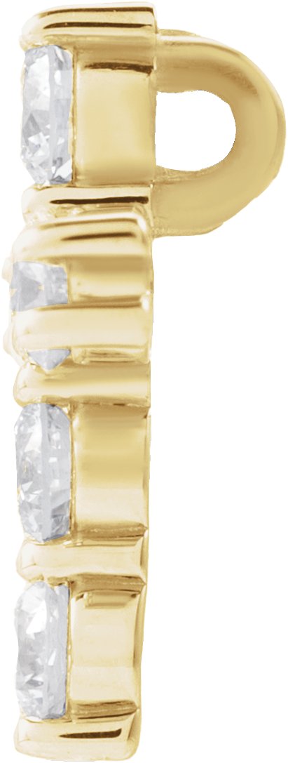 14K Gold Round Lab-Grown Diamond Cross Necklace or Pendant – up to 9/10 CTW - Yellow Gold - view 6