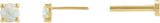 14K Gold Natural White Opal Round Rose-Cut 4-Prong Claw Stud Earrings - Yellow Gold - view 3
