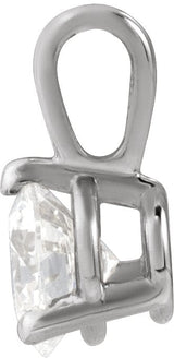 14K Gold Round Natural Diamond Solitaire Necklace or Pendant - White Gold - view 2