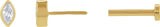 14K Gold Natural Diamond Marquise Bezel-Set Stud Earrings – 3.5x1.75mm - Yellow Gold - view 3