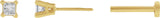 14K Gold Natural Diamond Square 4-Prong Lightweight Stud Earrings - Yellow Gold - view 3