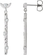 14K Gold Round Natural Diamond Vintage-Inspired Earrings – 1.8mm Stones - White Gold
