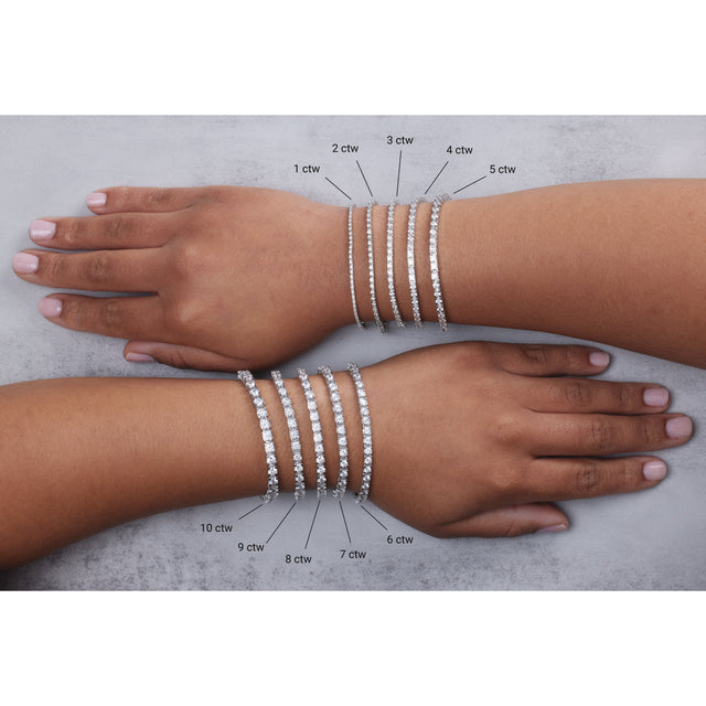14K Gold Round Lab-Grown Diamond Line Bracelet – 1.4-4.25mm Stones - Rose Gold - view 5