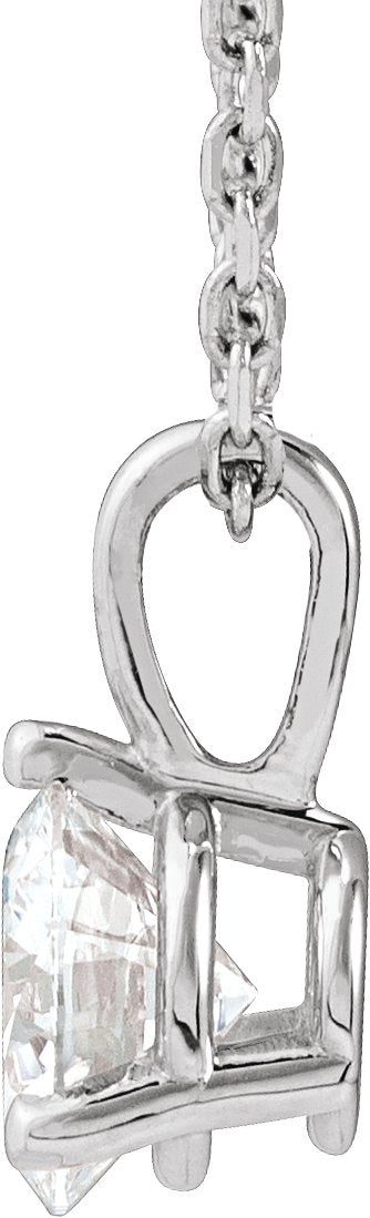 Platinum Round Lab-Grown Diamond Solitaire Necklace or Pendant - view 2