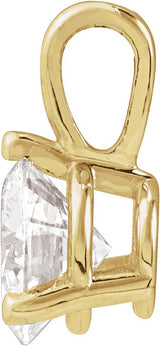 14K Gold Round Lab-Grown Moissanite Solitaire Necklace or Pendant - Yellow Gold - view 2