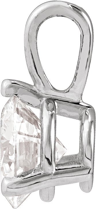 Platinum Round Lab-Grown Moissanite Solitaire Necklace or Pendant - view 2