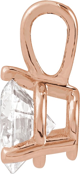 14K Gold Round Lab-Grown Moissanite Solitaire Necklace or Pendant - Rose Gold - view 2