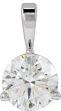 Platinum Round Lab-Grown Moissanite Solitaire Necklace or Pendant II