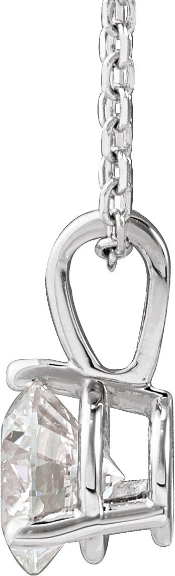 Platinum Round Lab-Grown Diamond Solitaire Necklace or Pendant - view 2