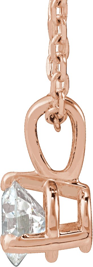 14K Gold Round Lab-Grown Diamond Solitaire Necklace or Pendant - Rose Gold - view 2