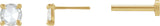 14K Gold Natural Diamond Round Rose-Cut 4-Prong Claw Stud Earrings - Yellow Gold - view 3