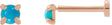 14K Gold Natural Turquoise Round Rose-Cut 4-Prong Claw Stud Earrings - Rose Gold
