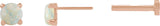 14K Gold Natural White Opal Round Rose-Cut 4-Prong Claw Stud Earrings - Rose Gold - view 3