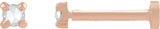 14K Gold Natural Diamond Round Rose-Cut 4-Prong Claw Stud Earrings - Rose Gold
