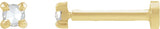14K Gold Natural Diamond Round Rose-Cut 4-Prong Claw Stud Earrings - Yellow Gold