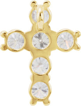 14K Gold Round Natural Diamond Cross Necklace or Pendant – up to 1 3/8 CTW - Yellow Gold - view 6