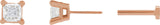 14K Gold Natural Diamond Square 4-Prong Lightweight Stud Earrings - Rose Gold - view 2